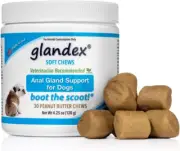 Glandex Soft Chews 30 Count, Anal Gland Fiber, Pumpkin & Probiotic Digestive Sup