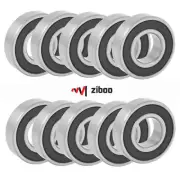10Pcs 6002RS 15mmx32mmx9mm Roller-Skating Deep Groove Ball Bearing Silver Tone #