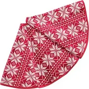 [ZHENYANG] CAREG 90cm Chunky Sweater Knit Deep red White Snowflake Christmas Tree Skirt
