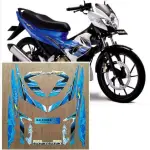 SUZUKI PUTIH 原裝鈴木 SATRIA F150 摩托車條紋白色藍色 2011