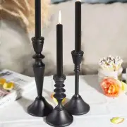 Candlestick Holders Black Candle Holder Set in 3 Designs-Taper Candle Holders...