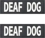 Coolrunner Deaf Dog Patches - 2 Pcs Reflective With Hook and Loop Fastener for Large Vest Harness (6.3 X 2 in)