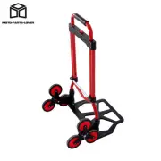 Telescoping Handle Carbon Steel Load 330lbs Folding Stair Trolley 4 Inch Wheels