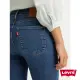 【LEVIS】女款 721高腰緊身窄管牛仔長褲 / 精工中藍染水洗 / 天絲棉 / 彈性布料 人氣新品 18882-0595