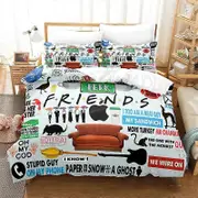 a237 Bed Sheets ed Friends Tv Show Comedy Style Bedding Set Duvet Cover Double Adult Kids Bedclothes Quilt Cover3-Piece Bedding Set (1 Duvet Cover +