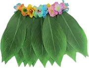 [LIFKOME] Hawaii Leaf Skirt Tropical Skirt Party Decoration Adjustable Elastic Waistband