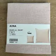New IKEA AINA Pillow Cover 26" x 26" 100% Linen Light Pink # 21862