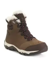 NEW MERRELL BROWN LEATHER WATERPROOF COMFORT FUR BOOTS SIZE 8 M $170