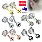Gem Crystal 4 Prongs Diamond Earrings Ear Stud Labret Lip Steel Piercing Jewelry