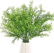 Bacucine Artificial Plants 12Pcs Outdoor Artificial Greenery Plants Faux Plastic Plants Fake Rosemary Bush Grass Shrubs for Porch Garden Patio Window Box Planter Decor