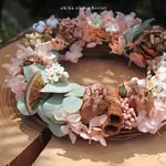 ｜DIY材料包｜- 夏日粉櫻 - 繡球花圈 DIY 材料包 乾燥花圈 居家裝飾