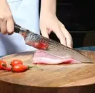 Chef Knife Stainless Steel Wood Handle Hammered Gyuto Slicing Beef Santoku Cut L