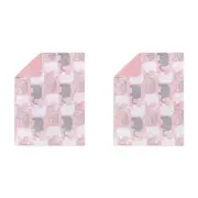 2x The Peanutshell Sweet Peanut Pink Velour Blanket Baby Nursery Decor 101x76cm