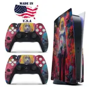PS5 Disc Version Console & Controller Vinyl Skin Decal Wrap Horror Girl Skulls