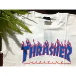 {XENO} 全新日版 大火焰  THRASHER 3C FLAME LOGO TEE 火焰 藍火焰 短踢 短T