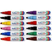 Artline 30 Box 12 Mini Permanent Marker Chisel Tip 5mm (Assorted Colours)