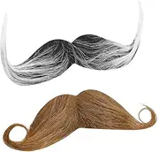 Simulated Beards for Men 2pcs Fake Beard and Moustache Halloween Costumes Comfortable Wear