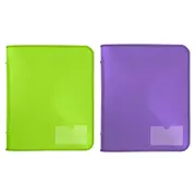 2x Marbig 2 D-Ring A4 Zipper Binder 25mm w/ Tech Case File Holder Assorted