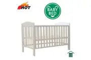 New Solid Wood Baby Toddler Cot Bed Roma White
