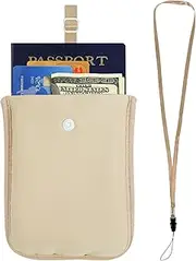 [Bamneat] RFID-Blocking Travel Bra Wallet, Hidden Money Pouch with Adjustable Elastic Strap, Perfect Secret Pocket Protect Your Passport Credit Cards Valuables, Nude, XL(5.7'' x 4.3''), Rfid Protected