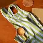 Cross-back Design Green Striped Apron Oil Proof Waterproof Apron Coffee Shop