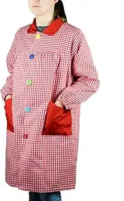[KLOTTZ] KLOTZZ Nursery Painting Apron for Nursery Checked Craft Coat Women