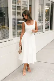 [PUP4] Una Midi Dress - White XS White