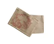 Christmas Sleigh Table Runner 33 x 180cm Jute Woven Reindeer Santa Christmas