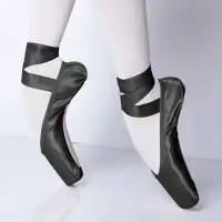 在飛比找蝦皮商城精選優惠-女士黑色芭蕾舞鞋兒童和成人芭蕾足尖鞋