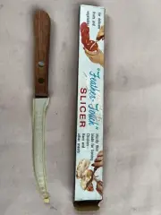 NIB Vintage Feathertouch Slicer Knife BUBINGA wood delicate fruit veggies 6172