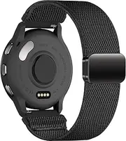 EverAct 22mm Nylon Magnetic Watch Band Compatible with Garmin Venu 3 45mm/Venu 2/Vivoactive 4/Forerunner 265/255/255 Music,Loop Magnetic Easy Buckle Adjustable Elastic Strap Replacement for Women Men