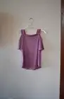 Espresso Women's Mauve Cold Shoulder Short Flutter Sleeve Top Size Small - NWT