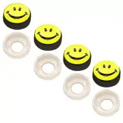 4 Black Custom License Plate Frame Screw Snap Caps Covers SMILE Face