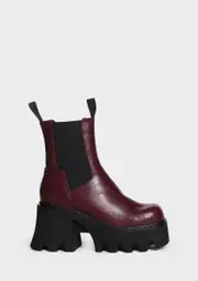 [Lamoda] Dark Red Wipe Out Chunky Platform Ankle Boots