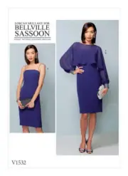 VOGUE SEWING PATTERN 1532 MISSES 6-14 BELLVILLE SASSOON FITTED DRESS & COVER-UP