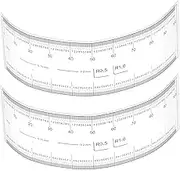 uxcell Film Flexible Ruler 10cm 0.1mm Scale with R Angle and Width Lines Clear PET Plastic Soft Folding Straight Ruler for Factory, Transparent, 2 Pcs
