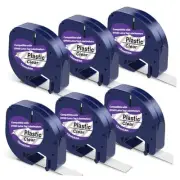 6 X Compatible with DYMO Letratag Label Maker Refills, Plastic Clear
