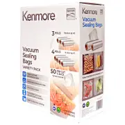 Kenmore Vacuum Sealer Bag & Roll Variety Pack Universal Design, Food Storage Meal Prep Sous-Vide (57 PC)