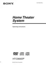 Sony HT-C800DP Home Theater System Owners Manual