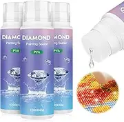NAIMOER Diamond Art Glue 360ML, DIY Art Sealer with Sponge Head, 5D Diamond Art Accessories Permanent Hold Shine Effect for Puzzle Glue