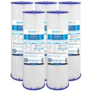 5X Aqua Blue H20 Washable Pleated Sediment Filter 10 x 2.5 5 Mic WASHABLE