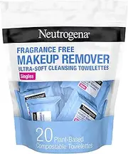 Neutrogena Fragrance-Free Makeup Remover Cleansing Towelette Singles, Individually-Wrapped Daily Face Wipes to Remove Dirt, Oil, Makeup & Waterproof Mascara for Travel & On-the-Go, 20 ct (Pack of 6)