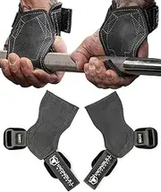 Iron Bull Strength EZ Gripz - Heavy Duty Weight Lifting Straps - Weightlifting Gloves and Powerlifting Hooks Alternative - Best for Deadlifts - Adjustable Neoprene Padded Support Wrist Wraps