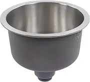 Mini Round Kitchen Sink, Stainless Steel Single Bowl Kitchen Sink with Drainpipe Fitting, 30cm Diameter Overflow Proof Undermount Bar Round Basin for RV Camper Yacht Boat Kitchen