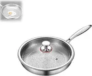 Titanium Hammered Pans Pro with Lid, Non Stick Titanium Nutri Pan, Resistant Non Stick, Even Heating, for Cooking, Heats Quickly, Cooks Evenly (M)