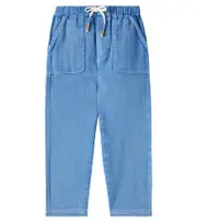 [Louise Misha] Louise Misha Borshan cotton twill wide-leg pants Y 3 blue