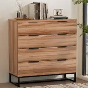 4 Drawer Lowboy Storage Dresser Rust Oak