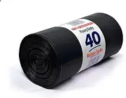 Heavy Duty 100L Bin Bags Pack of 40 Black Bags for Rubbish, Kitchen, Office, Garden, Made from Recycled Material