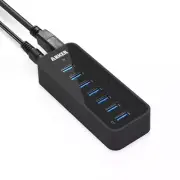 Anker 7-Port USB 3.0 Data Hub w/ 36W Power Adapter BC 1.2 Charging Port Splitter