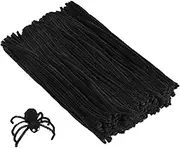 Cuttte Pipe Cleaners Craft Supplies - 300pcs Black Pipe Cleaners Chenille Stems for Craft Kids DIY Art Supplies (6 mm x 12 inch)
